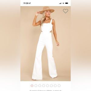 Red Dress White Cutout Jumpsuit